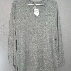 NWT Go Couture Nordstrom Women's M Long Sleeve V-neck Hi-low Tunic Top. Size L